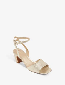 Whistles Emerson Heeled Metallic Leather Sandals -The Fashion Shop R03864137 GOLD ALT02