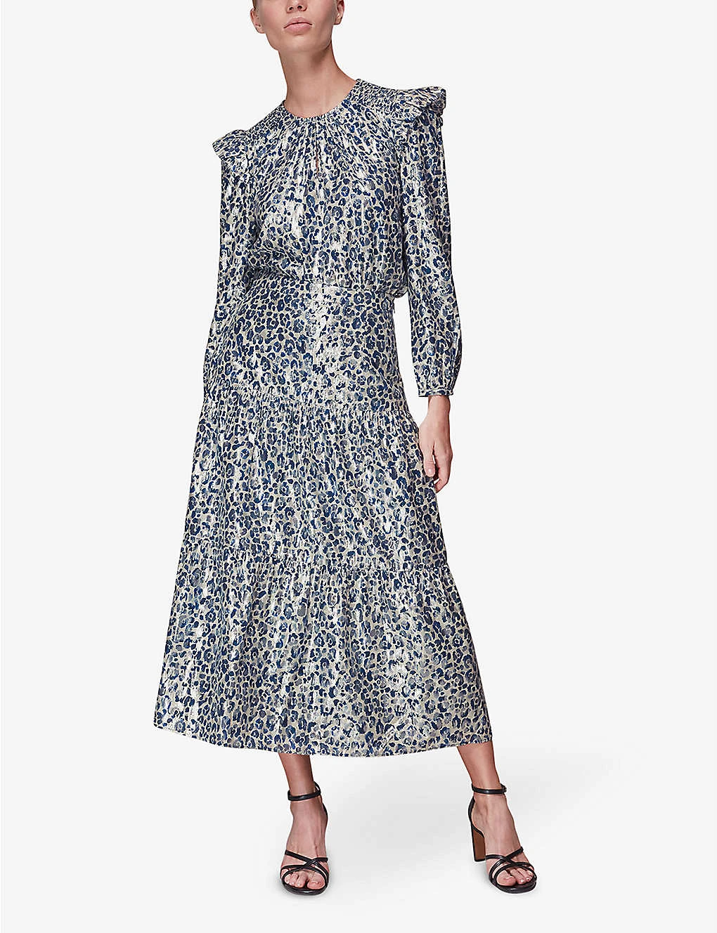 Whistles Animal-print Tiered Cotton-blend Midi Skirt 2 Whistles Animal-print Tiered Cotton-blend Midi Skirt - Image 2