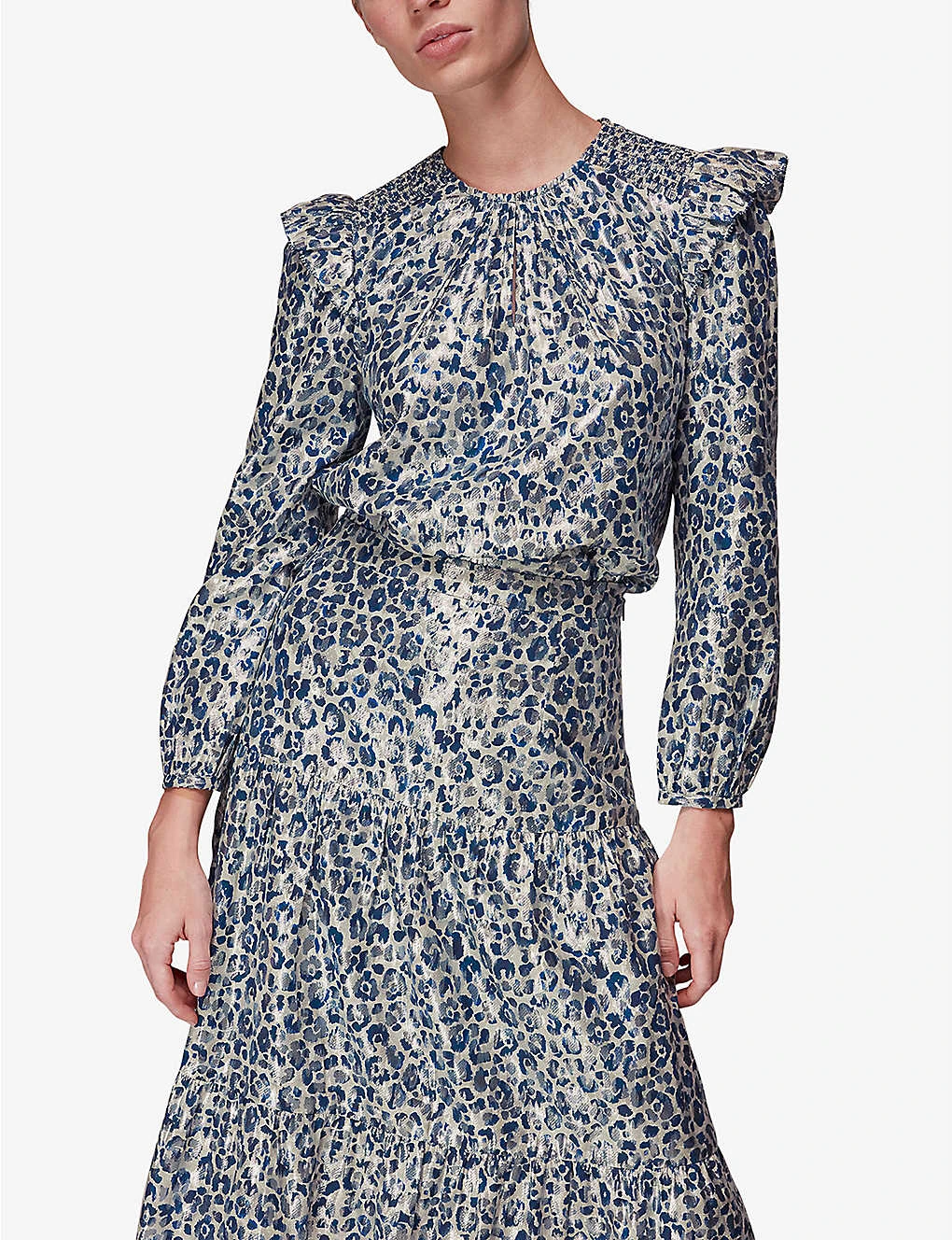 Whistles Animal-print Tiered Cotton-blend Midi Skirt 3 Whistles Animal-print Tiered Cotton-blend Midi Skirt - Image 3