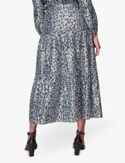 Whistles Animal-print Tiered Cotton-blend Midi Skirt 8 Whistles Animal-print Tiered Cotton-blend Midi Skirt -The Fashion Shop R03865079 MULTICOLOURED ALT03
