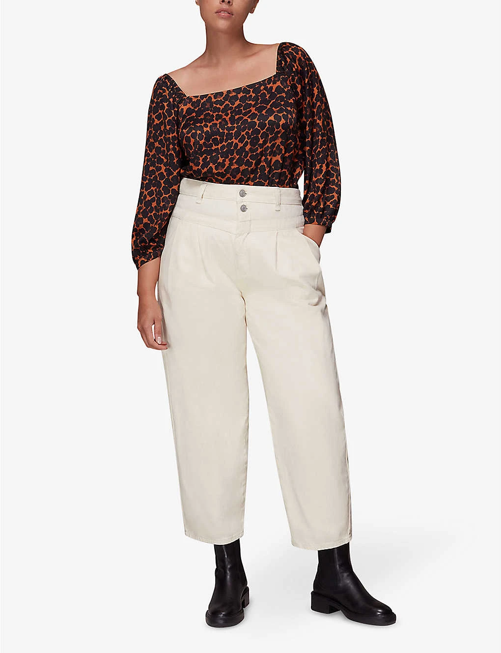 Whistles Smudge Animal-print Crepe Blouse 2 Whistles Smudge Animal-print Crepe Blouse - Image 2