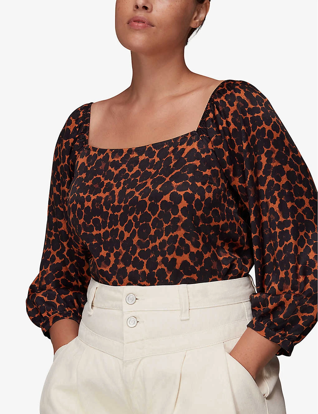 Whistles Smudge Animal-print Crepe Blouse 3 Whistles Smudge Animal-print Crepe Blouse - Image 3