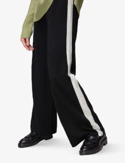 Whistles Side-stripe Wide-leg Cotton-blend Trousers 10 Whistles Side-stripe Wide-leg Cotton-blend Trousers -The Fashion Shop R03865777 BLACK ALT04