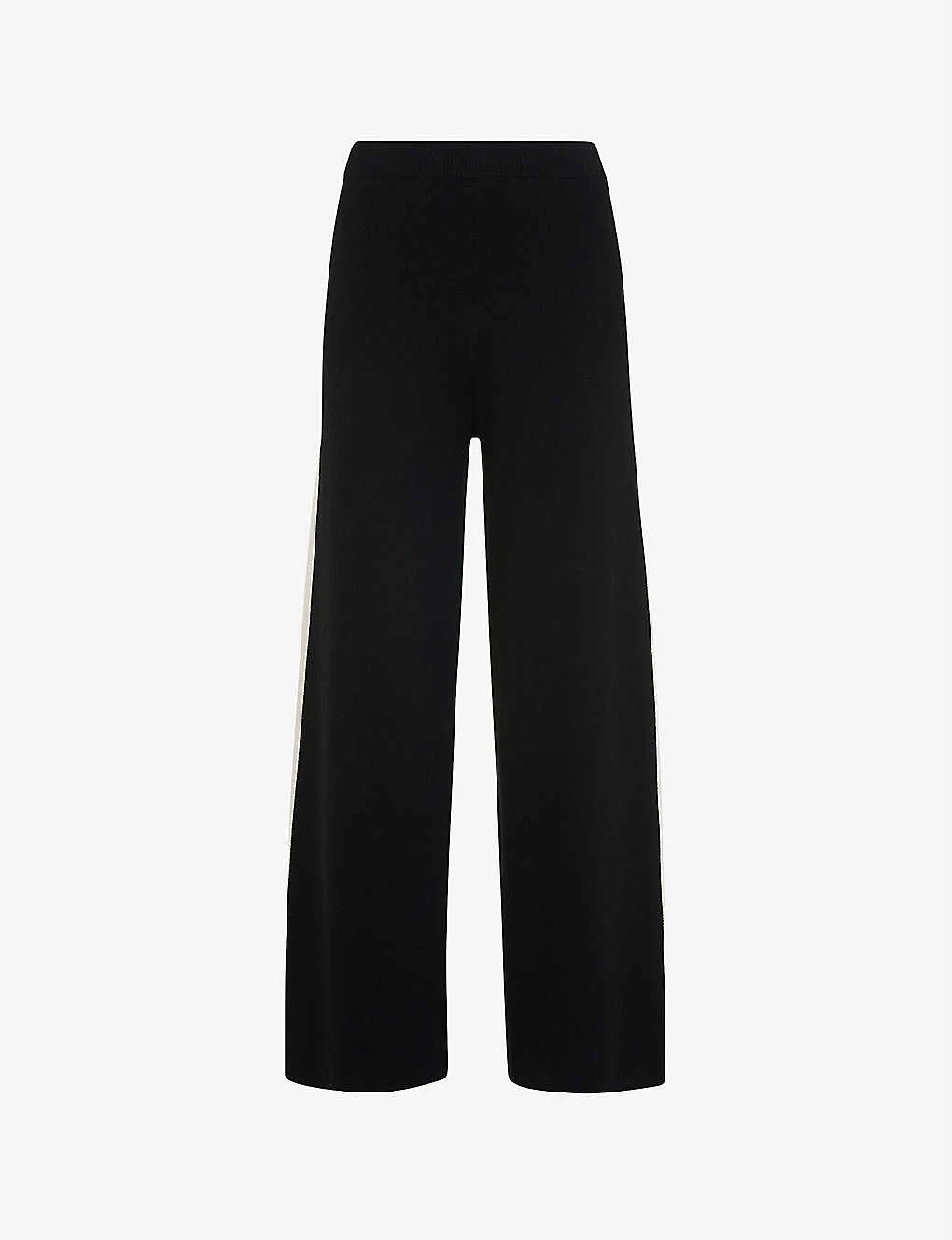 Whistles Side-stripe Wide-leg Cotton-blend Trousers 1 Whistles Side-stripe Wide-leg Cotton-blend Trousers