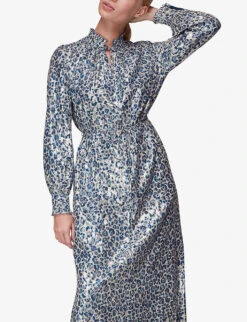 Whistles Floral-print Belted Silk Midi Dress 7 Whistles Floral-print Belted Silk Midi Dress -The Fashion Shop R03865785 MULTICOLOURED ALT02