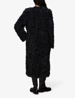 Whistles Eliza Relaxed-fit Shearling Coat -The Fashion Shop R03865786 GREY ALT03