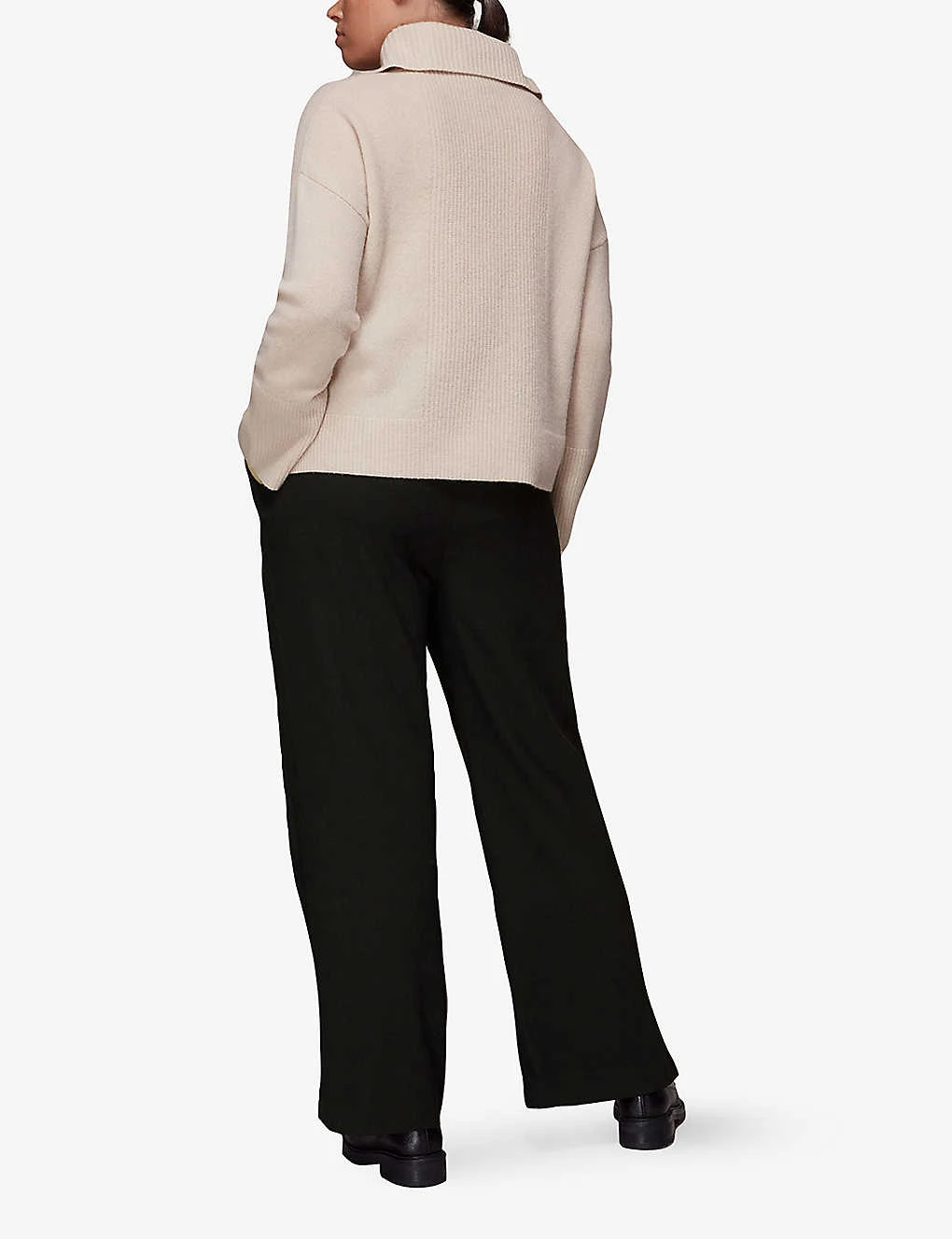 Whistles Split-hem Wide-leg Crepe Trousers 4 Whistles Split-hem Wide-leg Crepe Trousers - Image 4