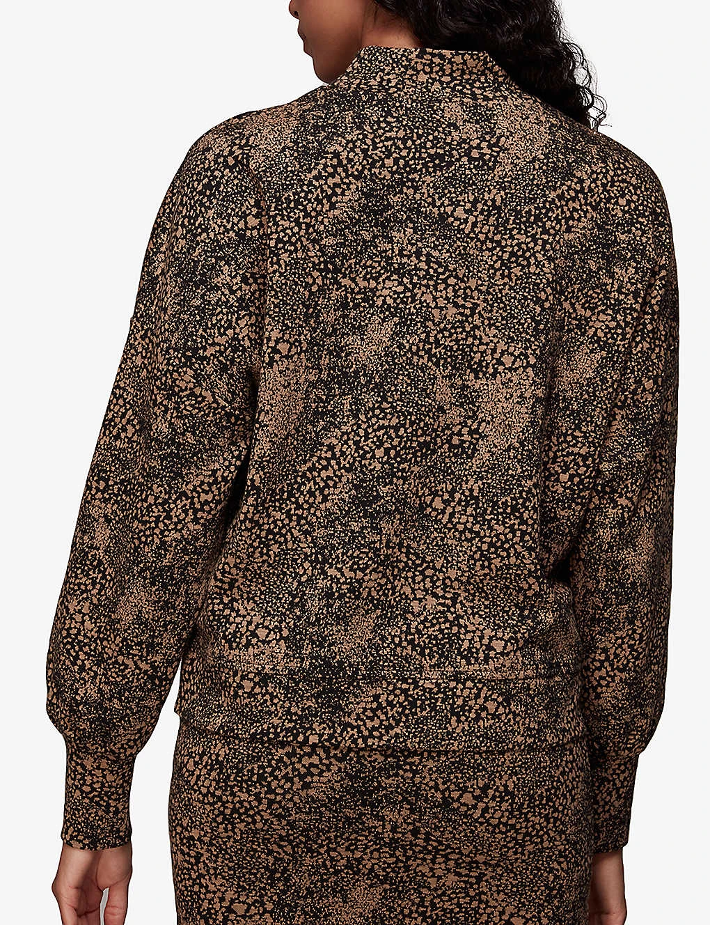 Whistles Animal-print Recycled Polyester And Organic Cotton-blend Stretch-jacquard Top 4 Whistles Animal-print Recycled Polyester And Organic Cotton-blend Stretch-jacquard Top - Image 4