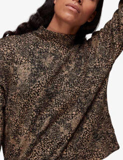 Whistles Animal-print Recycled Polyester And Organic Cotton-blend Stretch-jacquard Top 9 Whistles Animal-print Recycled Polyester And Organic Cotton-blend Stretch-jacquard Top -The Fashion Shop R03865808 MULTICOLOURED ALT04
