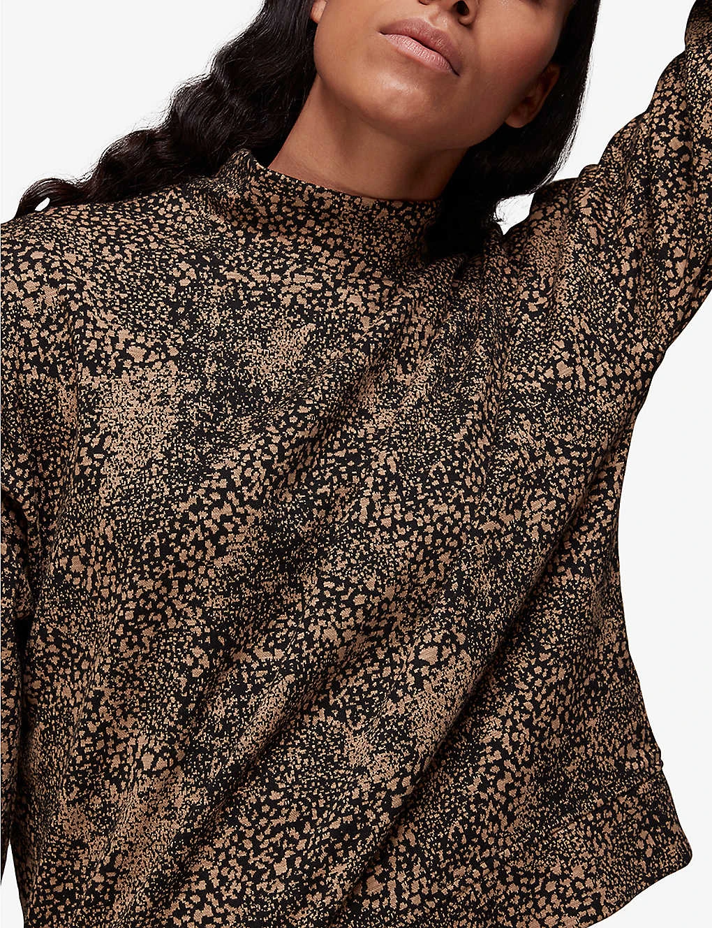 Whistles Animal-print Recycled Polyester And Organic Cotton-blend Stretch-jacquard Top 5 Whistles Animal-print Recycled Polyester And Organic Cotton-blend Stretch-jacquard Top - Image 5