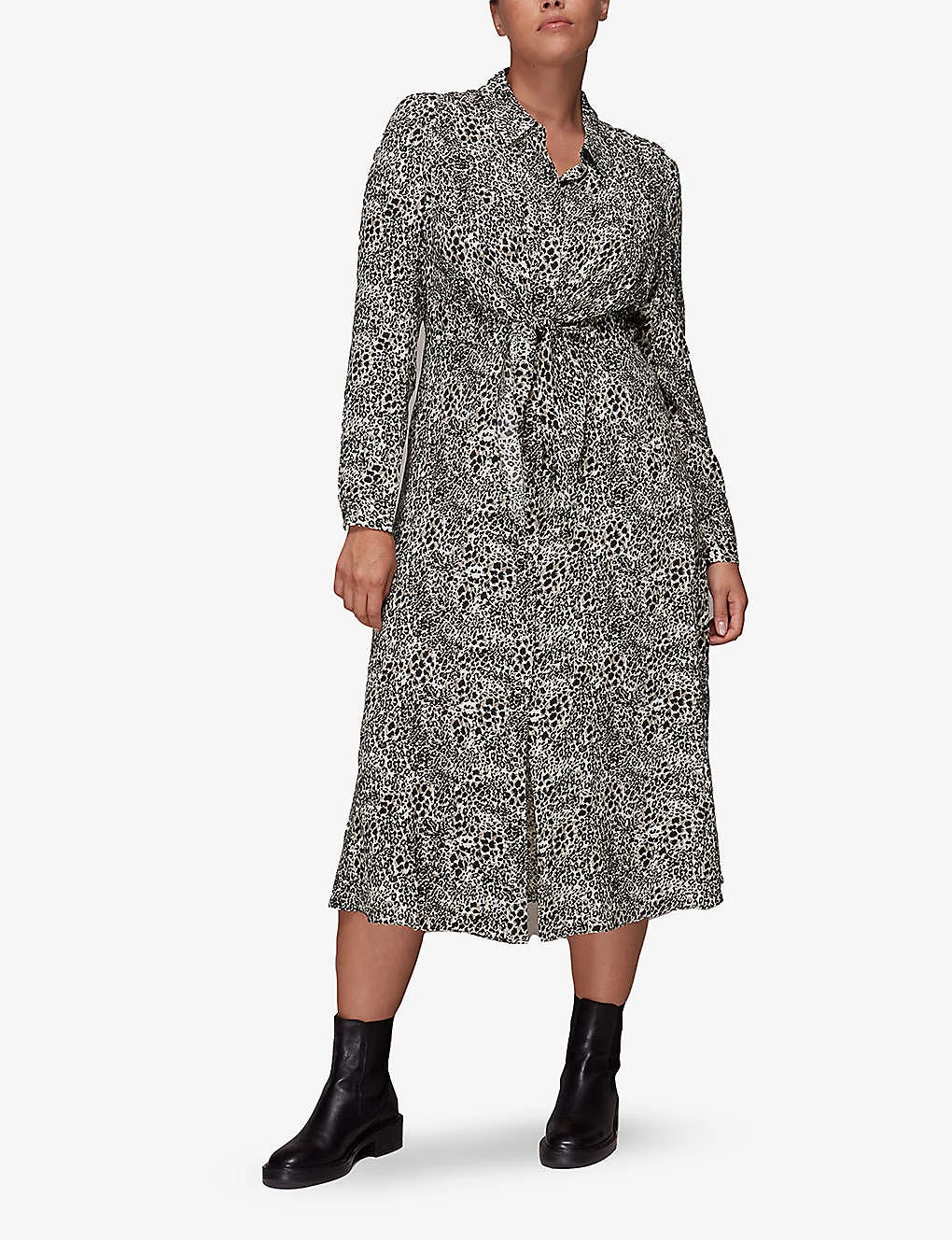 Whistles Heidi Animal-print Crepe Midi Dress 2 Whistles Heidi Animal-print Crepe Midi Dress - Image 2
