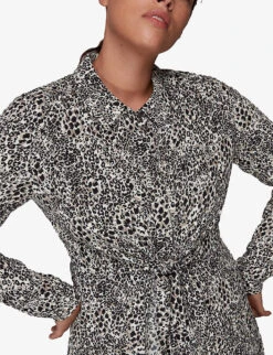 Whistles Heidi Animal-print Crepe Midi Dress 6 Whistles Heidi Animal-print Crepe Midi Dress -The Fashion Shop R03865810 BLACK ALT02