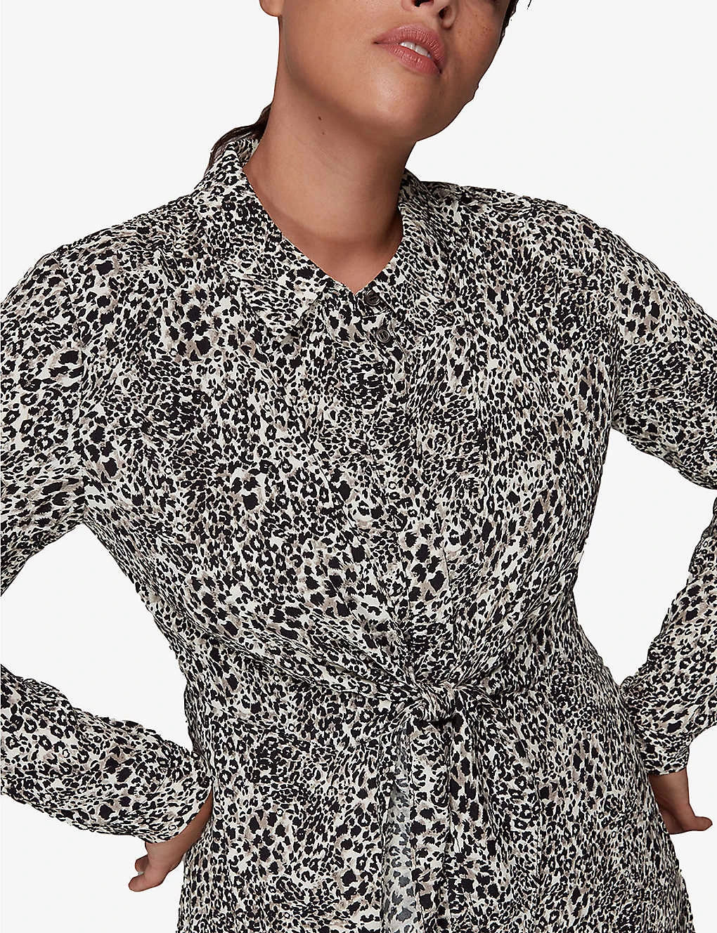 Whistles Heidi Animal-print Crepe Midi Dress 3 Whistles Heidi Animal-print Crepe Midi Dress - Image 3