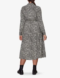 Whistles Heidi Animal-print Crepe Midi Dress 7 Whistles Heidi Animal-print Crepe Midi Dress -The Fashion Shop R03865810 BLACK ALT03