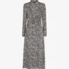 Whistles Heidi Animal-print Crepe Midi Dress