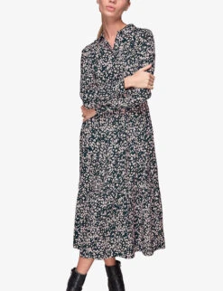 Whistles Animal-print Belted Woven Midi Dress 7 Whistles Animal-print Belted Woven Midi Dress -The Fashion Shop R03865819 MULTICOLOURED ALT02