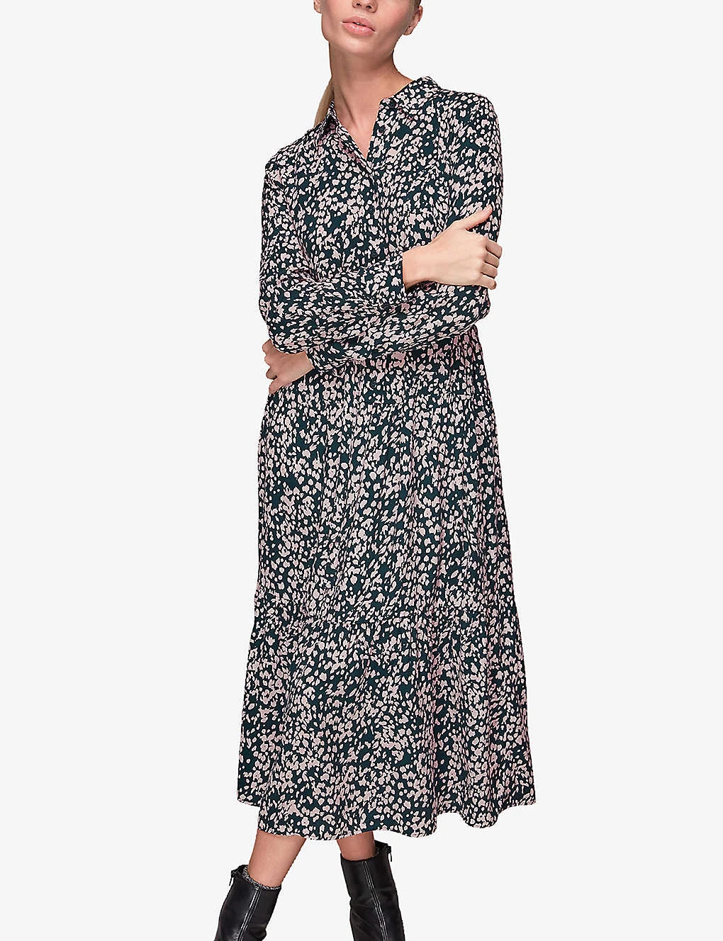 Whistles Animal-print Belted Woven Midi Dress 3 Whistles Animal-print Belted Woven Midi Dress - Image 3