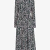 Whistles Animal-print Belted Woven Midi Dress