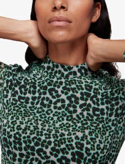 Whistles Petal Animal-print Recycled-polyester Midi Dress 9 Whistles Petal Animal-print Recycled-polyester Midi Dress -The Fashion Shop R03865820 MULTICOLOURED ALT04