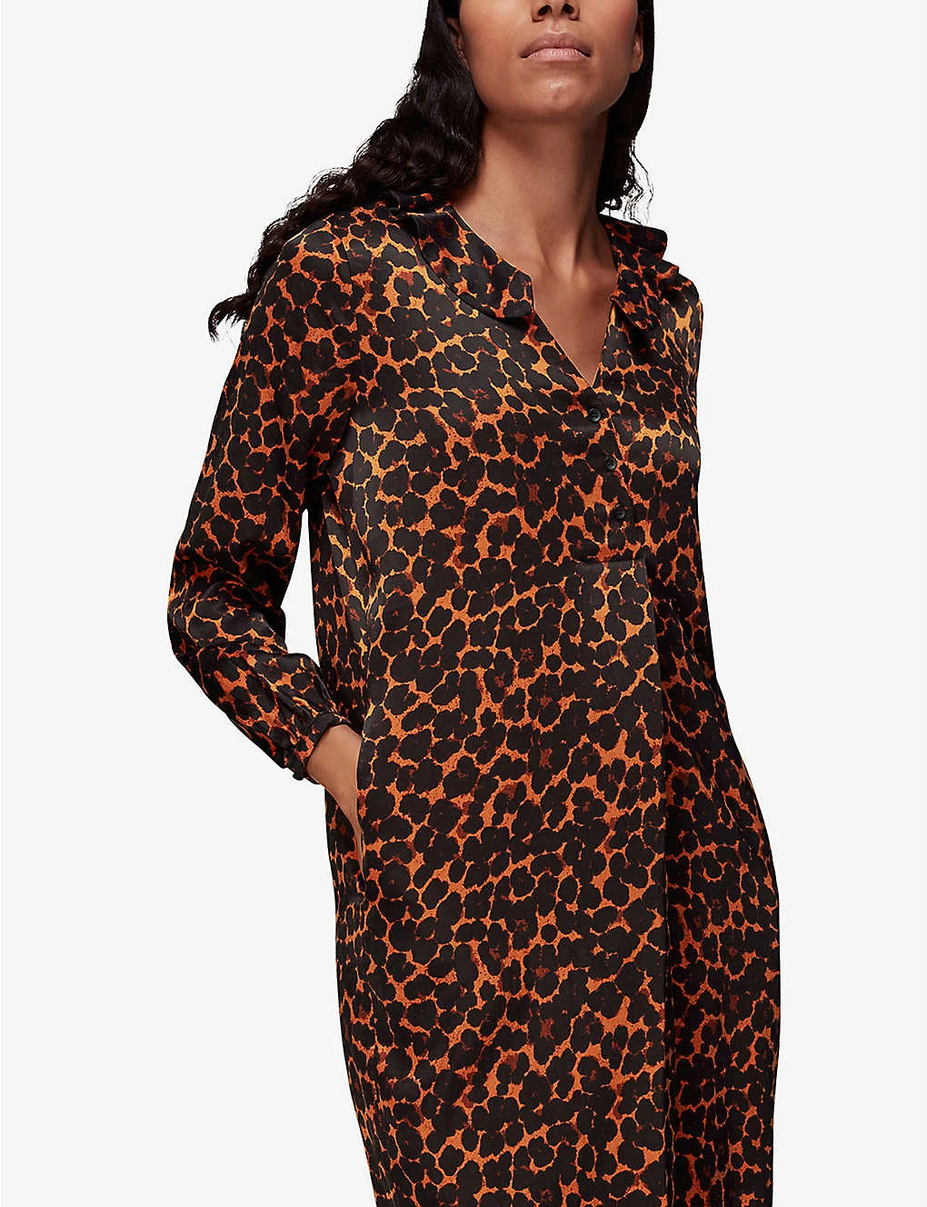 Whistles Smudge Animal-print Crepe Mini Dress 3 Whistles Smudge Animal-print Crepe Mini Dress - Image 3