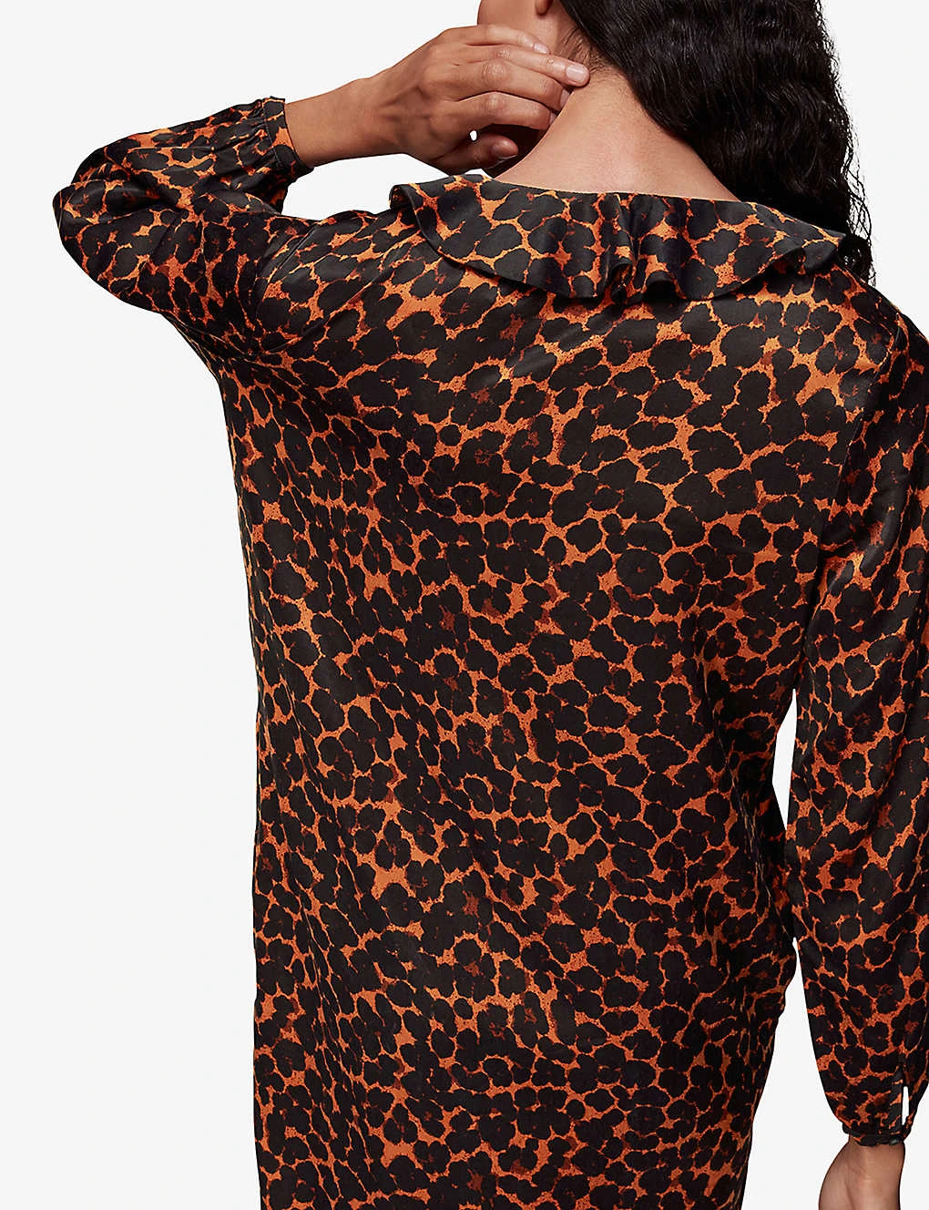 Whistles Smudge Animal-print Crepe Mini Dress 4 Whistles Smudge Animal-print Crepe Mini Dress - Image 4