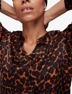 Whistles Smudge Animal-print Crepe Mini Dress 9 Whistles Smudge Animal-print Crepe Mini Dress -The Fashion Shop R03866638 MULTICOLOURED ALT04