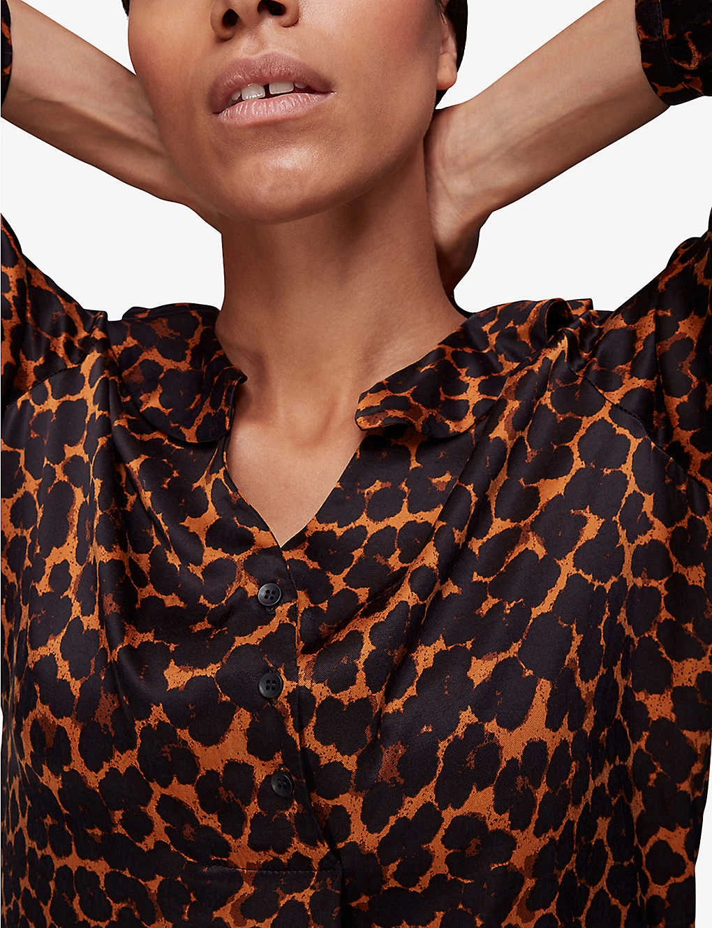 Whistles Smudge Animal-print Crepe Mini Dress 5 Whistles Smudge Animal-print Crepe Mini Dress - Image 5