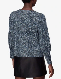Whistles Animal-print Cotton-blend Top -The Fashion Shop R03866641 MULTICOLOURED ALT03
