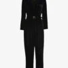 Whistles Avery Belted Wide-leg Velvet Jumpsuit