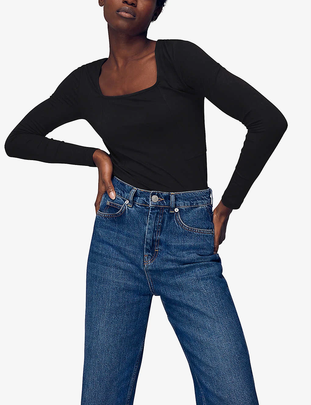 Whistles Square-neck Stretch-woven Top 3 Whistles Square-neck Stretch-woven Top - Image 3