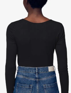 Whistles Square-neck Stretch-woven Top 8 Whistles Square-neck Stretch-woven Top -The Fashion Shop R03869077 BLACK ALT03