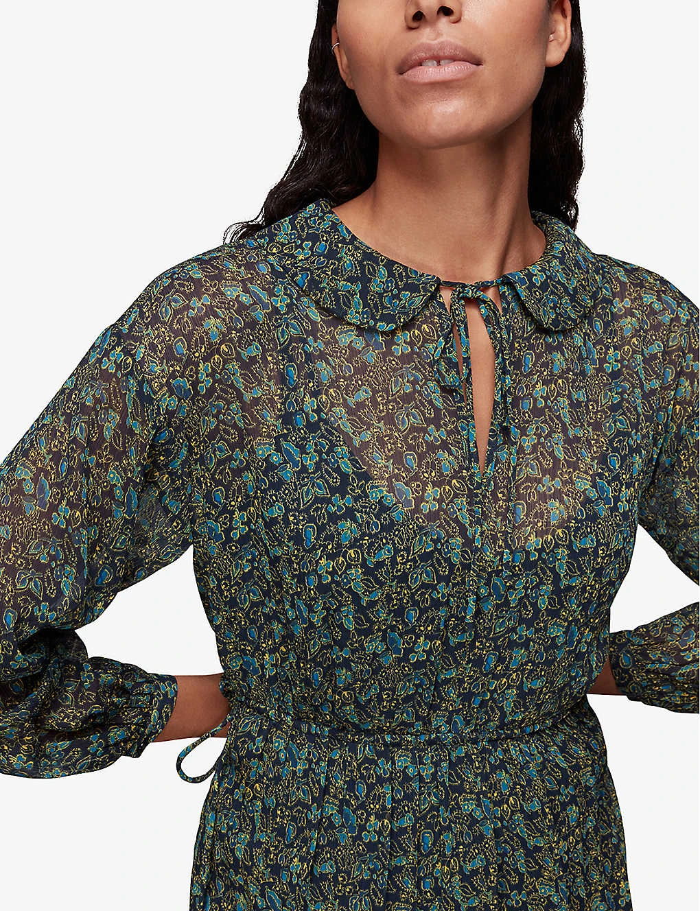 Whistles Stitch-detail Floral-print Recycled-polyester Midi Dress 5 Whistles Stitch-detail Floral-print Recycled-polyester Midi Dress - Image 5