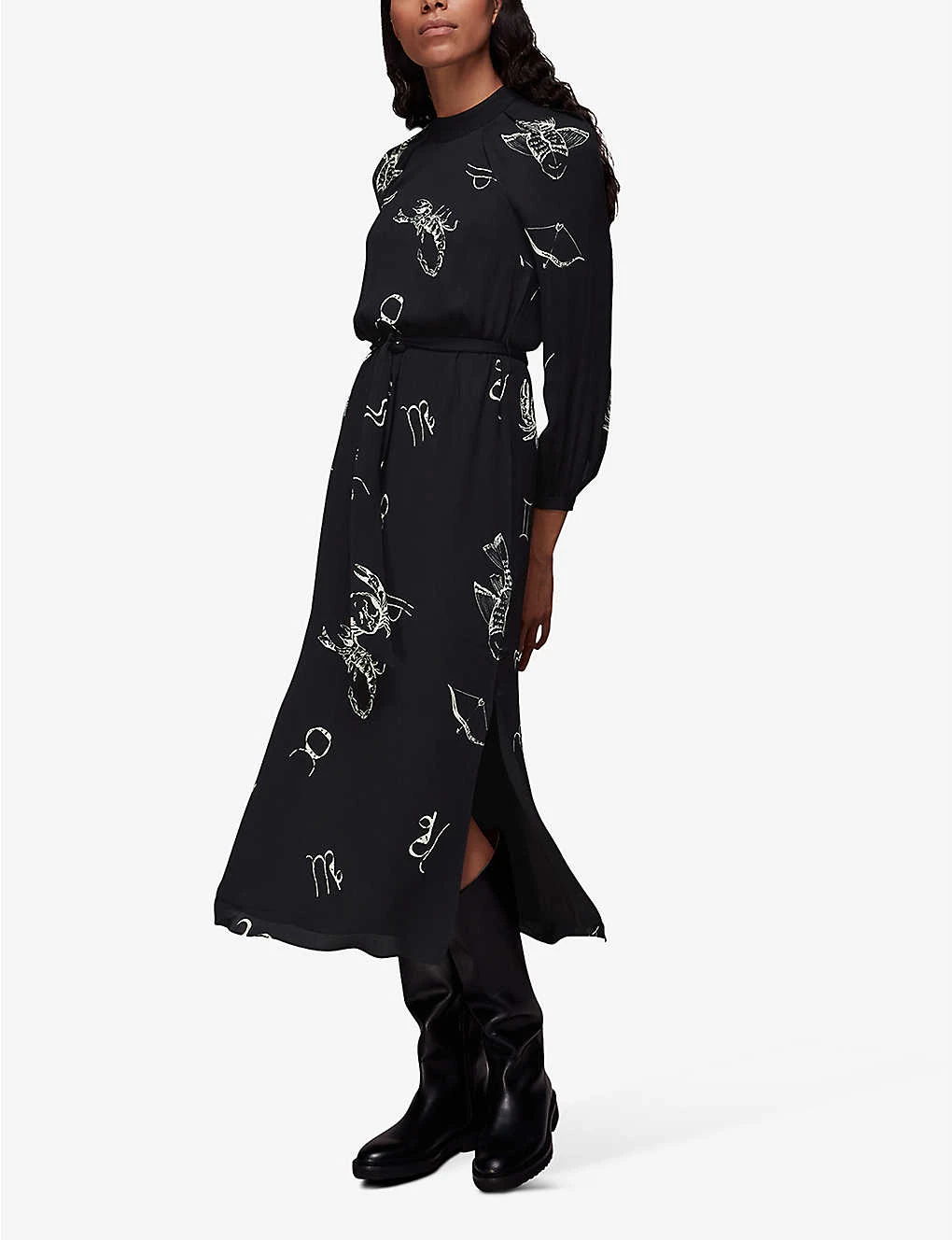 Whistles Kati Horoscope-print Woven Midi Dress 2 Whistles Kati Horoscope-print Woven Midi Dress - Image 2