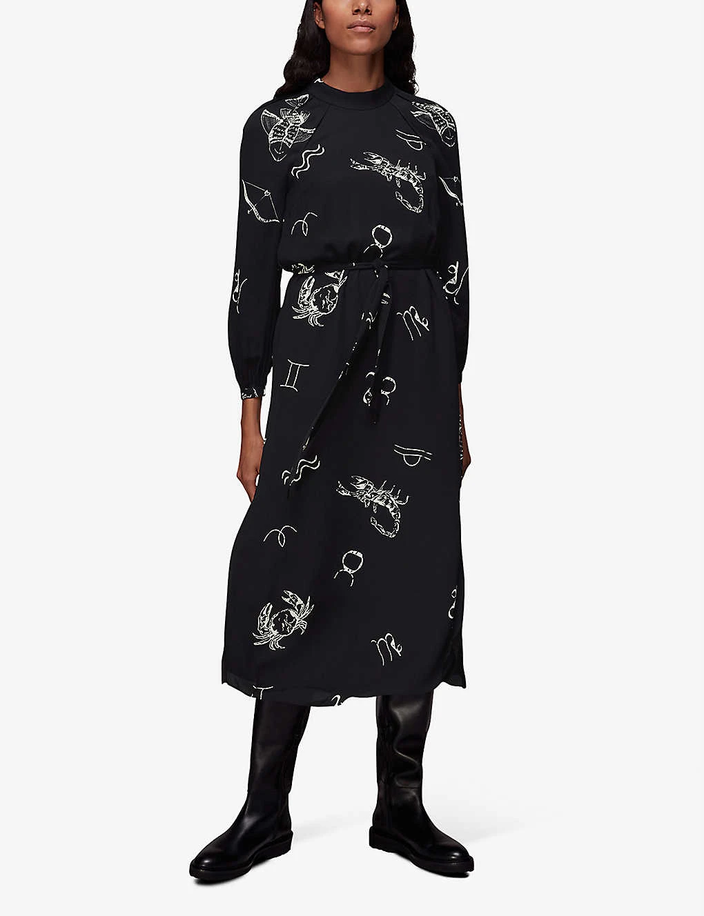 Whistles Kati Horoscope-print Woven Midi Dress 3 Whistles Kati Horoscope-print Woven Midi Dress - Image 3
