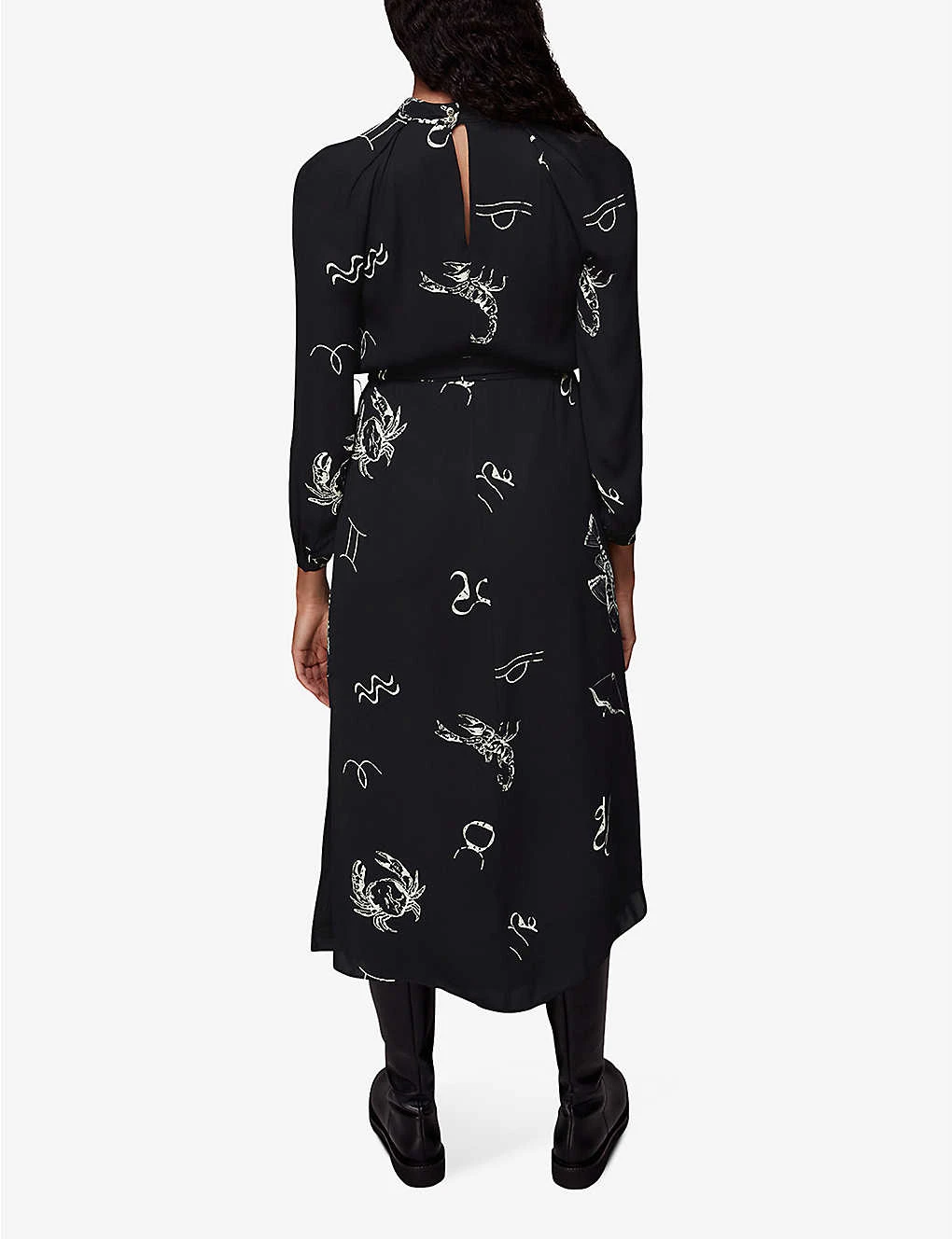 Whistles Kati Horoscope-print Woven Midi Dress 4 Whistles Kati Horoscope-print Woven Midi Dress - Image 4