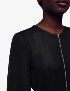 Whistles Estelle Puffed-sleeved Belted Woven Jumpsuit 9 Whistles Estelle Puffed-sleeved Belted Woven Jumpsuit -The Fashion Shop R03873964 BLACK ALT04