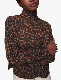 Whistles Leopard-print Wool Top 7 Whistles Leopard-print Wool Top -The Fashion Shop R03875865 MULTICOLOURED ALT02
