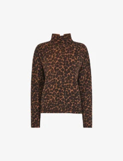 Whistles Leopard-print Wool Top