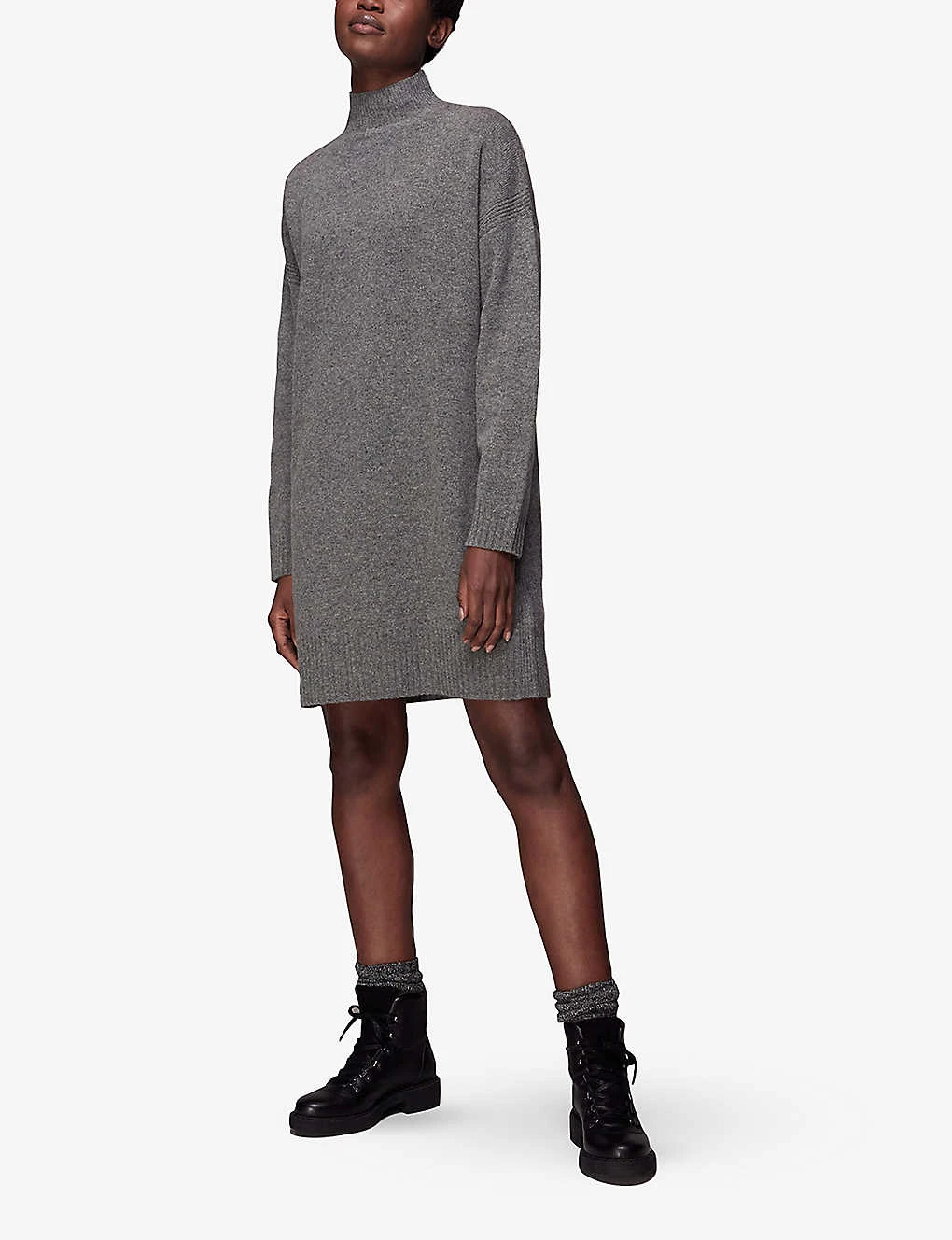 Whistles Funnel-neck Wool Midi Dress 3 Whistles Funnel-neck Wool Midi Dress - Image 3