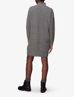 Whistles Funnel-neck Wool Midi Dress 8 Whistles Funnel-neck Wool Midi Dress -The Fashion Shop R03875867 GREY ALT03