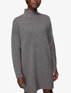 Whistles Funnel-neck Wool Midi Dress 9 Whistles Funnel-neck Wool Midi Dress -The Fashion Shop R03875867 GREY ALT04