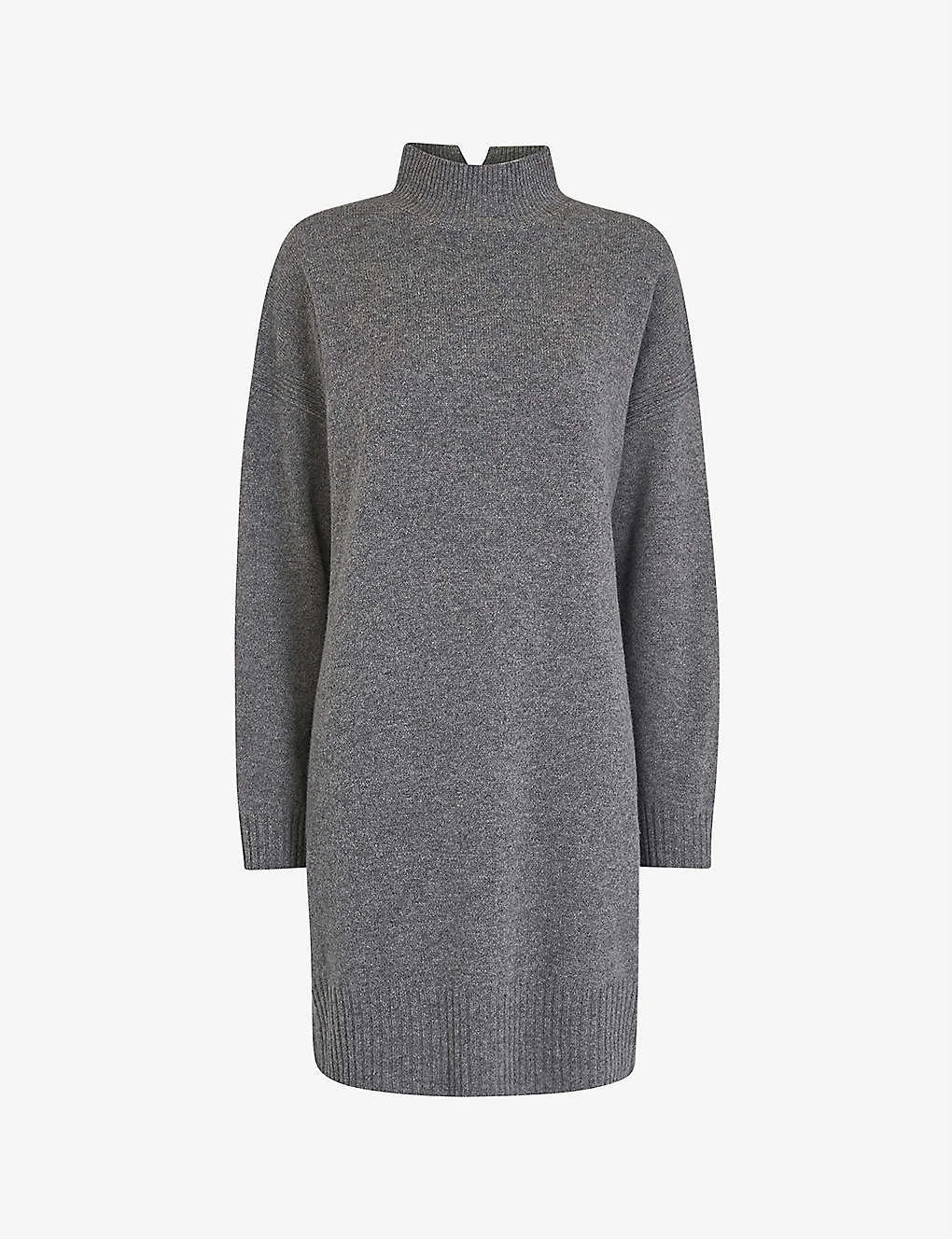 Whistles Funnel-neck Wool Midi Dress 1 Whistles Funnel-neck Wool Midi Dress