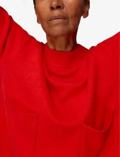 Whistles Double-pocket Wool Jumper -The Fashion Shop R03880487 RED ALT04