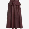 Whistles Belted High-waisted Leather Midi Skirt