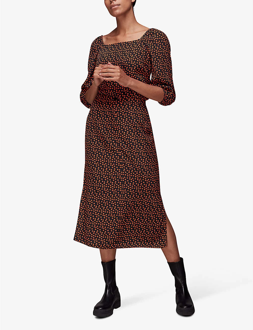 Whistles Floral-print High-waisted Woven Midi Skirt 2 Whistles Floral-print High-waisted Woven Midi Skirt - Image 2