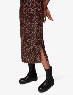 Whistles Floral-print High-waisted Woven Midi Skirt 7 Whistles Floral-print High-waisted Woven Midi Skirt -The Fashion Shop R03882527 BLACK ALT02
