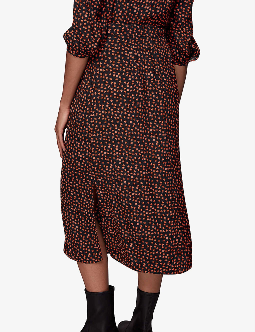 Whistles Floral-print High-waisted Woven Midi Skirt 4 Whistles Floral-print High-waisted Woven Midi Skirt - Image 4