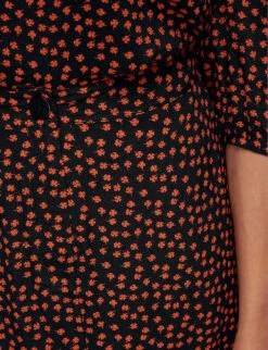 Whistles Floral-print High-waisted Woven Midi Skirt 9 Whistles Floral-print High-waisted Woven Midi Skirt -The Fashion Shop R03882527 BLACK ALT04