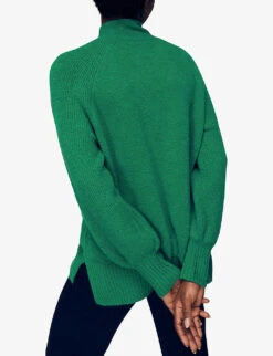 Whistles Funnel-neck Balloon-sleeved Stretch Knitted Jumper 8 Whistles Funnel-neck Balloon-sleeved Stretch Knitted Jumper -The Fashion Shop R03883166 GREEN ALT03