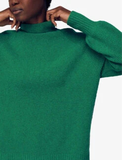 Whistles Funnel-neck Balloon-sleeved Stretch Knitted Jumper 9 Whistles Funnel-neck Balloon-sleeved Stretch Knitted Jumper -The Fashion Shop R03883166 GREEN ALT04
